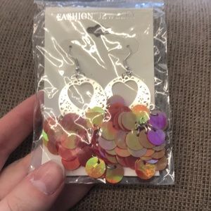 Heart tassel earrings